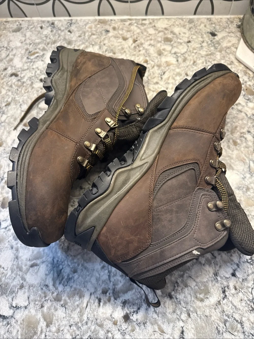 Timberland Brown and Black Leather Outdoor Boots